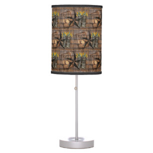 Rustic Texas Star Western Pistol Cowboy Boots Table Lamp