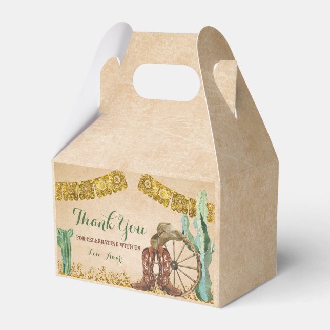 Rustic Texas Western Cowboy Birthday Party Favor Boxes (Front Side)