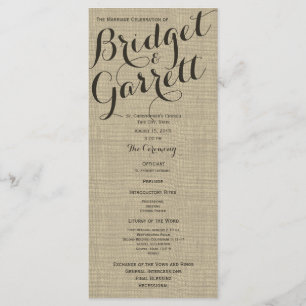 Rustic Text Wedding Program