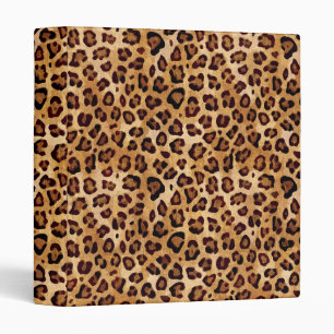 Rustic Texture Leopard Print 3 Ring Binder