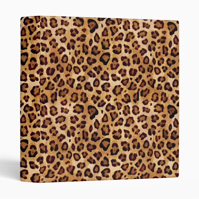 Rustic Texture Leopard Print 3 Ring Binder (Front/Spine)