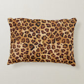 Rustic Texture Leopard Print Accent Pillow (Back)
