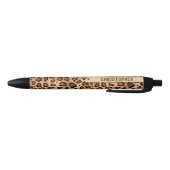 Rustic Texture Leopard Print Add Name Black Ink Pen (Bottom)