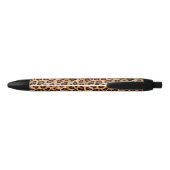 Rustic Texture Leopard Print Add Name Black Ink Pen (Back)