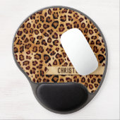Rustic Texture Leopard Print Add Name Gel Mouse Pad (Left Side)