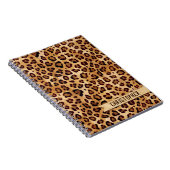 Rustic Texture Leopard Print Add Name Notebook (Right Side)