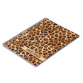 Rustic Texture Leopard Print Add Name Notebook (Left Side)
