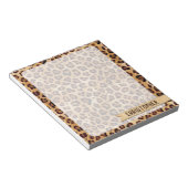 Rustic Texture Leopard Print Add Name Notepad (Angled)
