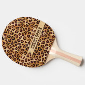 Rustic Texture Leopard Print Add Name Ping Pong Paddle (Side)