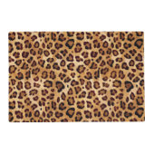 Rustic Texture Leopard Print Add Name Placemat (Back)