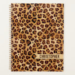 Rustic Texture Leopard Print Add Name Planner<br><div class="desc">Modern Leopard print skin in earth tones with a rustic texture. A unisex stylish animal print fashion design that's always in style. Ready to be personalized with your name on a banner. Click to customize further if you want to change the font color, size, and style. The banner is also...</div>
