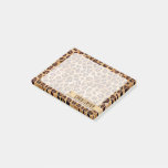 Rustic Texture Leopard Print Add Name Post-it Notes
