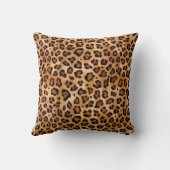 Rustic Texture Leopard Print Add Name Throw Pillow (Back)