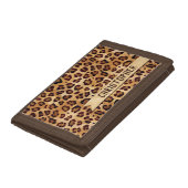Rustic Texture Leopard Print Add Name Trifold Wallet (Bottom)