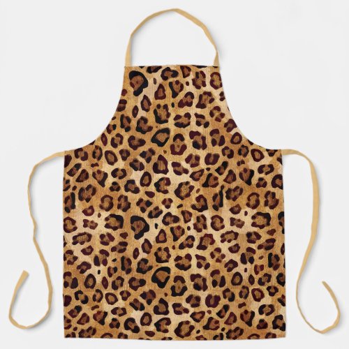 Rustic Texture Leopard Print Apron