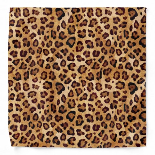 Rustic Texture Leopard Print Bandana