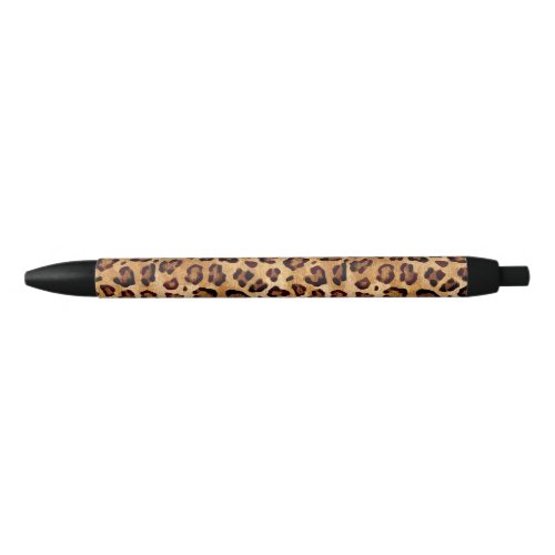 Rustic Texture Leopard Print Black Ink Pen