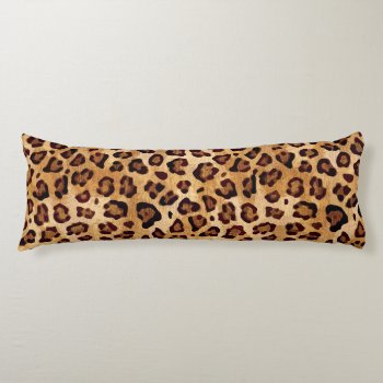 Rustic Texture Leopard Print Body Pillow by ironydesigns at Zazzle