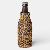Rustic Texture Leopard Print Bottle Cooler (Bottle Front)