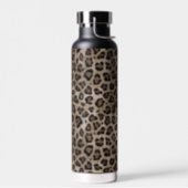 Rustic Texture Leopard Print Brown Water Bottle (Left)