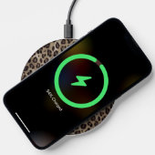 Rustic Texture Leopard Print Brown Wireless Charger (Phone)