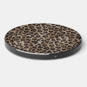 Rustic Texture Leopard Print Brown Wireless Charger (Front 2)