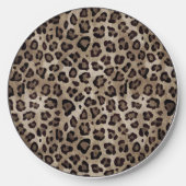 Rustic Texture Leopard Print Brown Wireless Charger (Front)