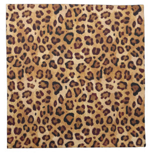 Rustic Texture Leopard Print Cloth Napkin