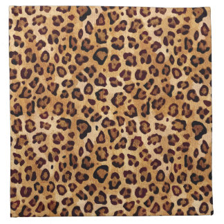 Rustic Texture Leopard Print Cloth Napkin