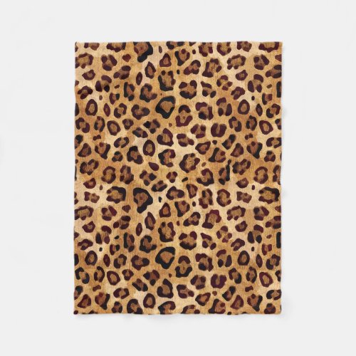 Rustic Texture Leopard Print Fleece Blanket