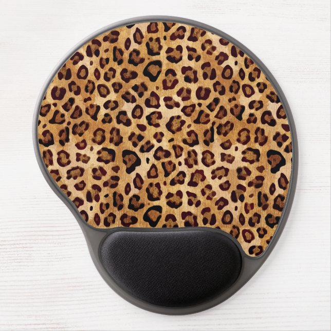 Rustic Texture Leopard Print Gel Mouse Pad (Front)
