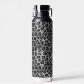 Rustic Texture Leopard Print Gray Water Bottle (Front)
