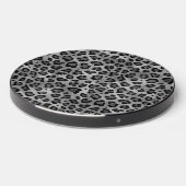 Rustic Texture Leopard Print Gray Wireless Charger (Front 2)