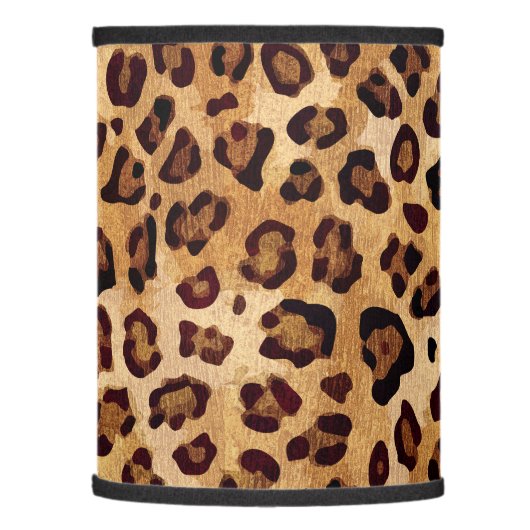 Rustic Texture Leopard Print Lamp Shade (Left)
