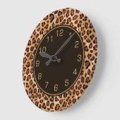Rustic Texture Leopard Print Large Clock (Angle)