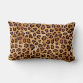 Rustic Texture Leopard Print Lumbar Pillow (Back)