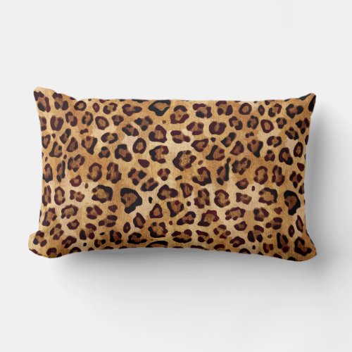 Rustic Texture Leopard Print Lumbar Pillow