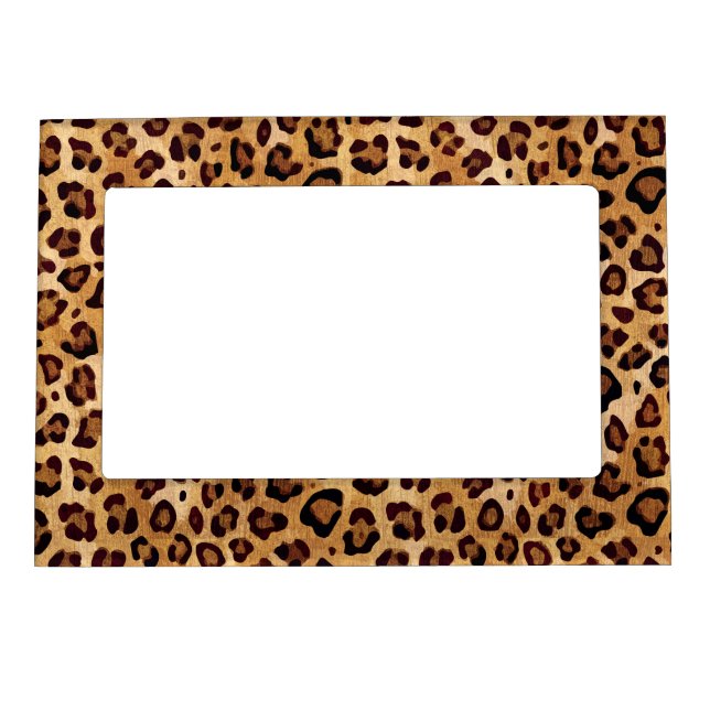 Rustic Texture Leopard Print Magnetic Frame (Front)