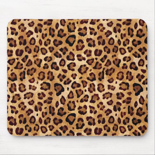 Rustic Texture Leopard Print Mouse Pad