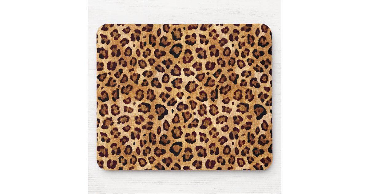 Rustic Texture Leopard Print Mouse Pad | Zazzle