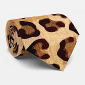 Rustic Texture Leopard Print Neck Tie (Rolled)