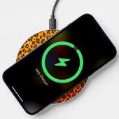 Rustic Texture Leopard Print Orange Wireless Charger (Phone)