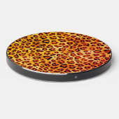 Rustic Texture Leopard Print Orange Wireless Charger (Front 2)