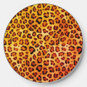 Rustic Texture Leopard Print Orange Wireless Charger (Front)