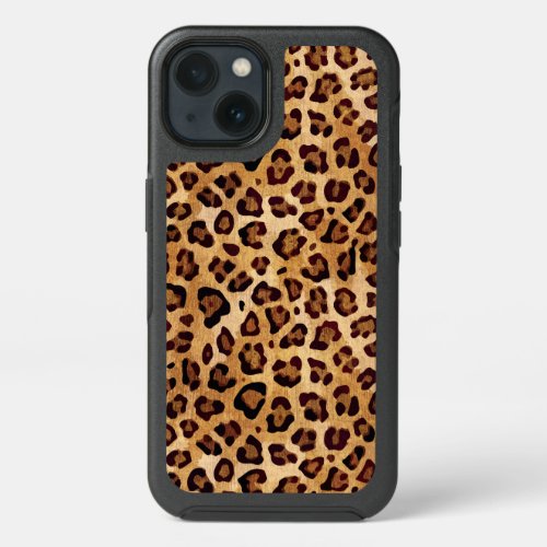 Rustic Texture Leopard Print iPhone 13 Case