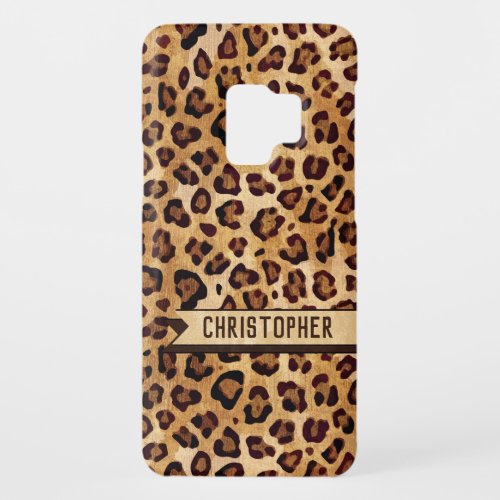 Rustic Texture Leopard Print Personalize Case_Mate Samsung Galaxy S9 Case