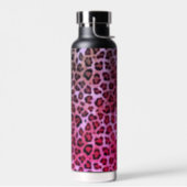 Rustic Texture Leopard Print Pink Water Bottle (Left)