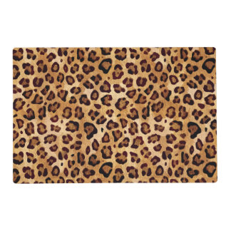 Rustic Texture Leopard Print Placemat