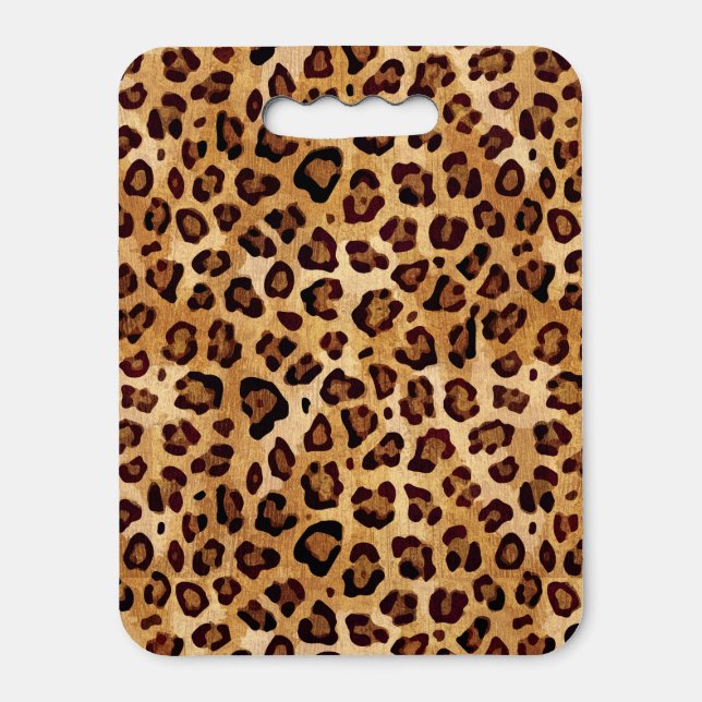 Rustic Texture Leopard Print Seat Cushion (Front Vertical)