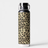 Rustic Texture Leopard Print Sepia Water Bottle (Back)